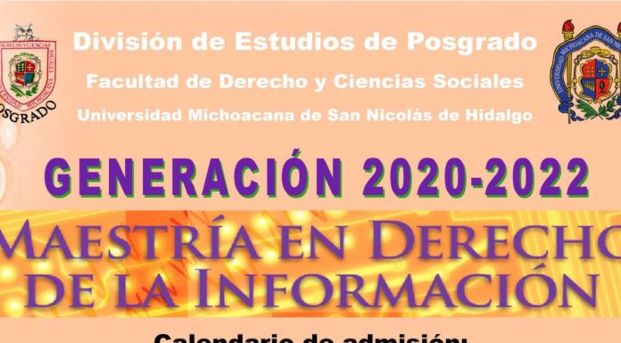 Por cerrar la Convocatoria a la Maestría en Derecho de la Información en la UMSNH