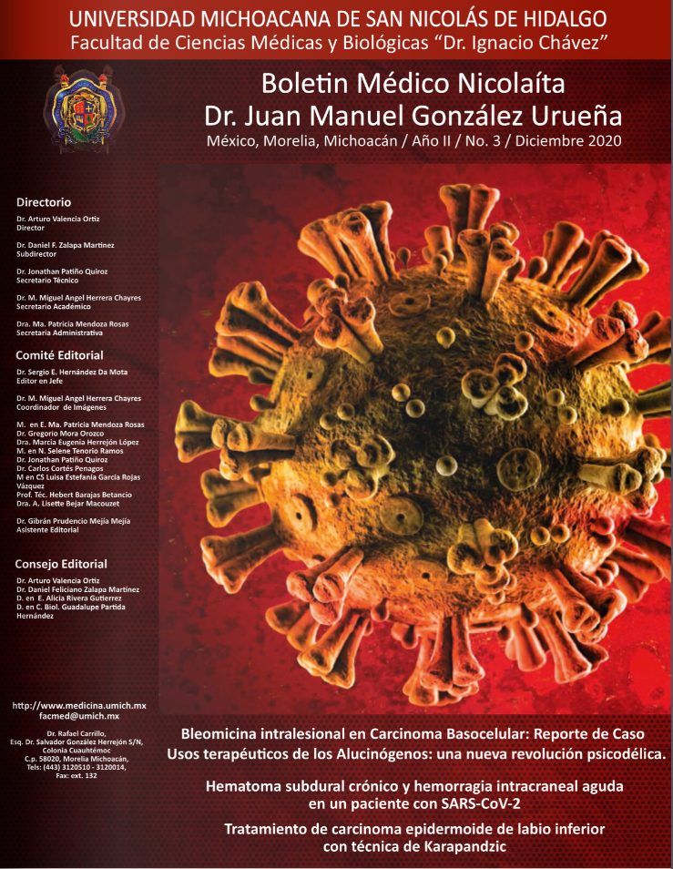 Boletín Médico Nicolaita "Dr. Juan Manuel González Urueña" en su edición de diciembre del 2020
