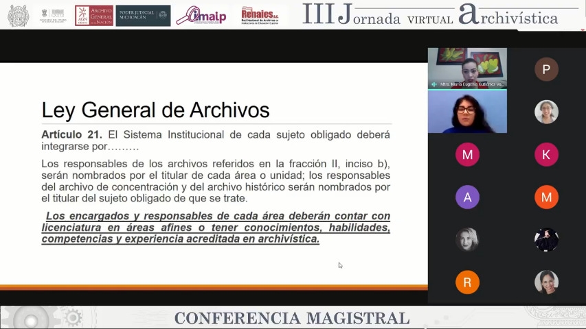 III Jornada Virtual Archivística en la UMSNH