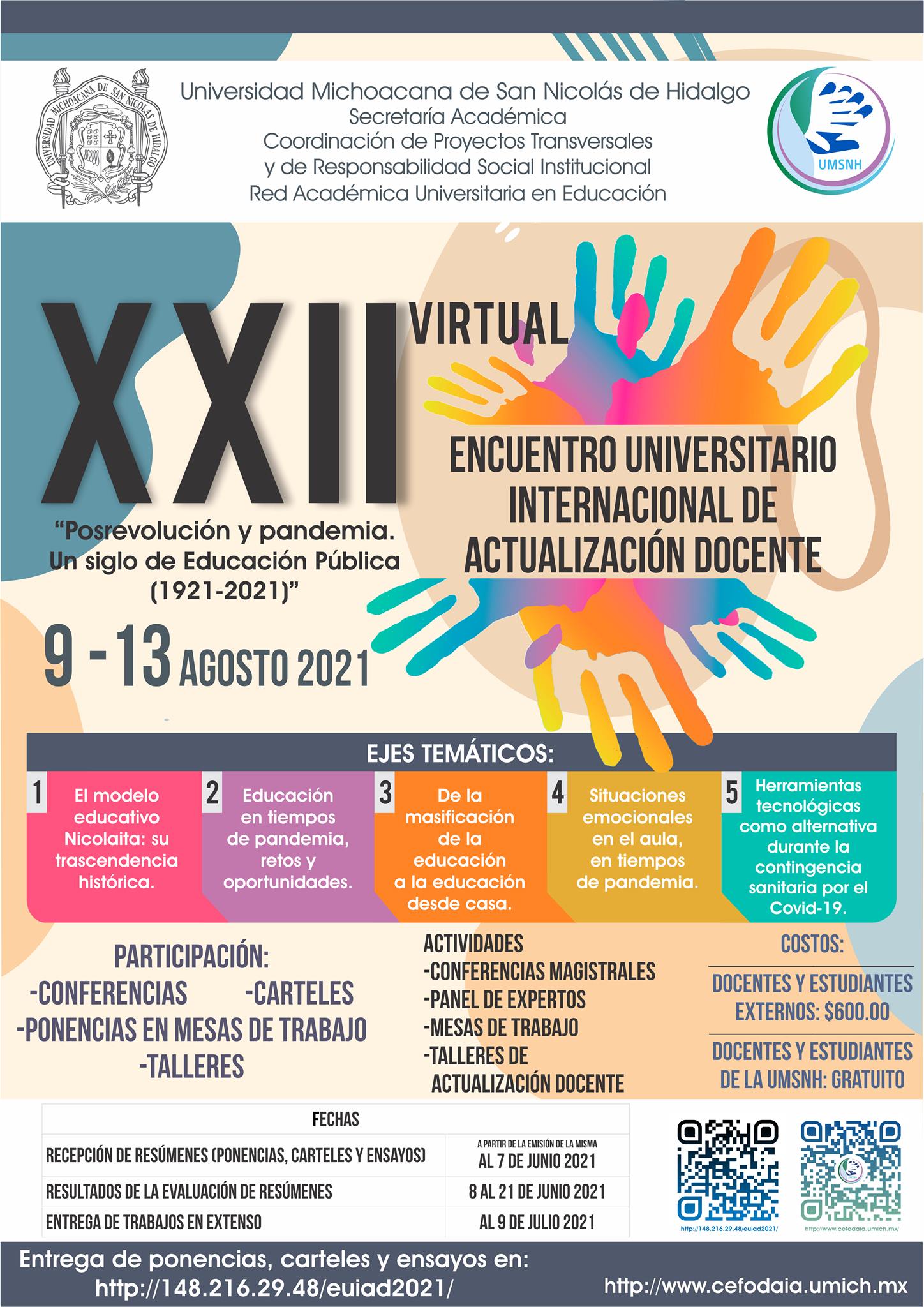 XXII Encuentro Internacional de Actualización Docente en la UMSNH