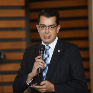 El Tesorero de la UMSNH, Dr. Rodrígo Gómez Monge