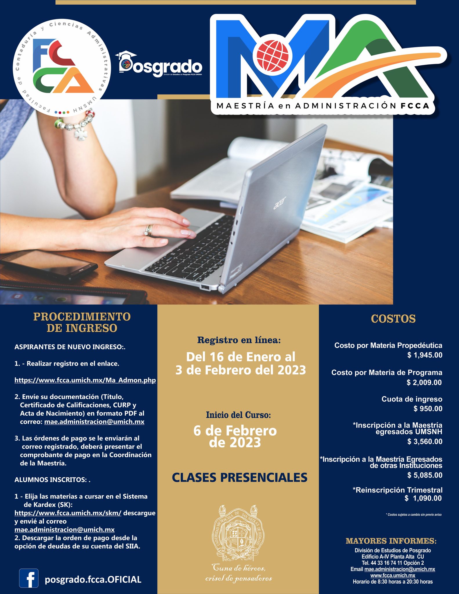 Maestría en Administración - FCCA - UMSNH - Enero del 2023 Maestría en Administración - FCCA - UMSNH - Enero del 2023