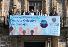 SPUM, arranca campaña pública sobre el proceso de legitimación de su contrato colectivo de trabajo SPUM en campaña informativa para el proceso de legitimación de su contrato colectivo de trabajo con la Universidad Michoacana