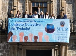 SPUM en campaña informativa para el proceso de legitimación de su contrato colectivo de trabajo con la Universidad Michoacana