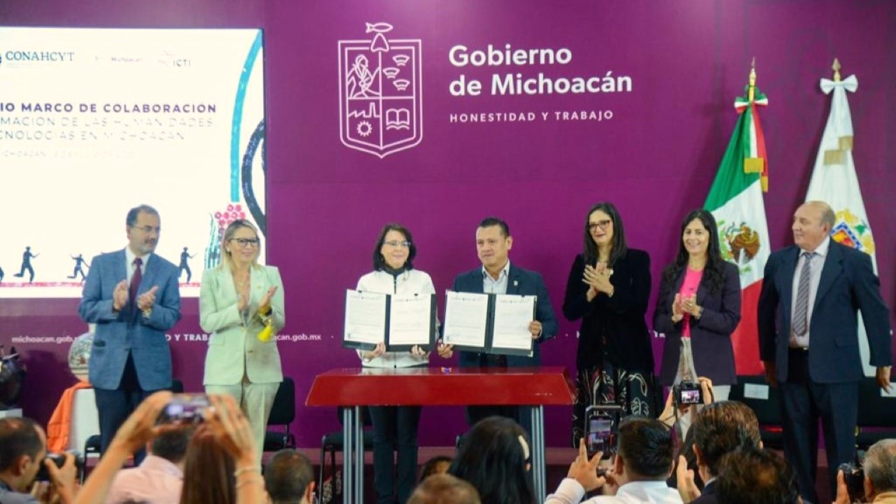 El Conahcyt y el gobierno de Michoacán de Ocampo firmaron un acuerdo para mejorar la humanidad, ciencias, tecnologías e innovación.