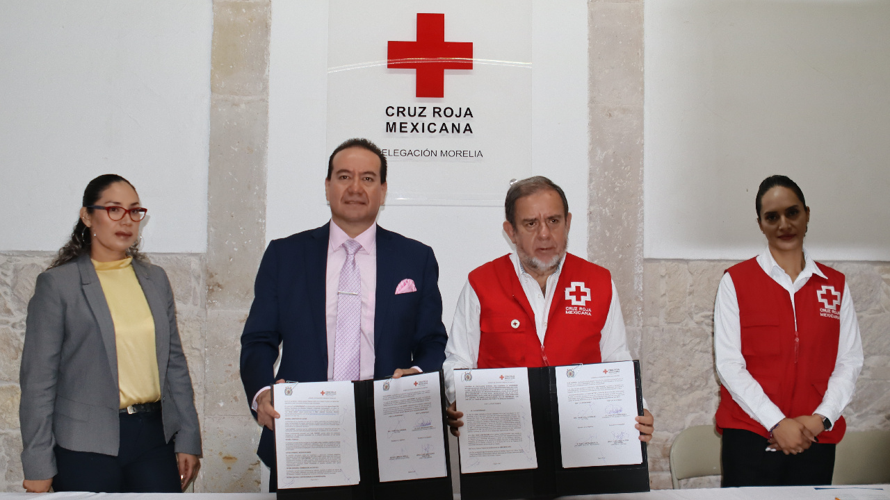 El convenio firmado entre la universidad de Michoacana y la Cruz Roja tendrá una vigencia de 5 años