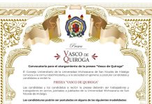 Presea «Vasco de Quiroga»: reconocimiento a trayectorias destacadas en UMSNH Convocatoria Presea "Vasco de Quiroga" 2026