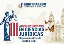 UMSNH convoca a congreso internacional en ciencias jurídicas El cartel oficial del III Congreso Internacional en Ciencias Jurídicas anuncia la realización del encuentro académico de la UMSNH bajo el lema “Repensando el Estado desde lo local”.