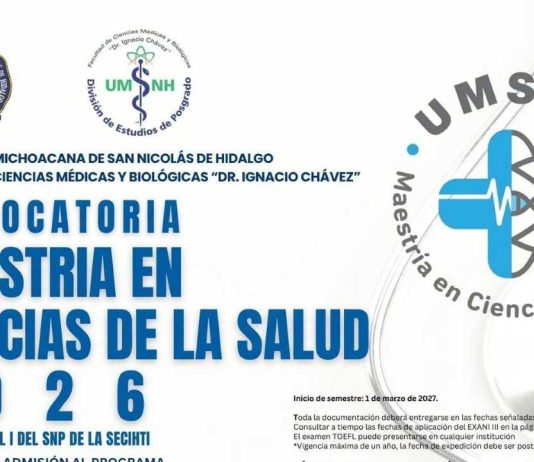 UMSNH publica convocatoria para Maestría en Ciencias de la Salud Maestría en Ciencias de la Salud 2026