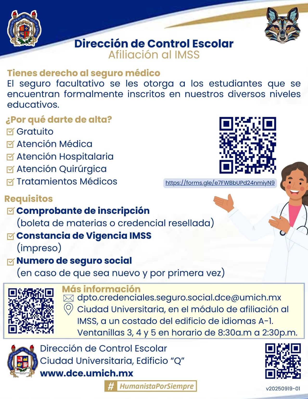 El trámite de afiliación en la UMSNH se puede realizar en línea mediante un formulario digital accesible vía código QR o enlace, o bien de manera presencial en módulos específicos en Ciudad Universitaria. El trámite de afiliación en la UMSNH se puede realizar en línea mediante un formulario digital accesible vía código QR o enlace, o bien de manera presencial en módulos específicos en Ciudad Universitaria.