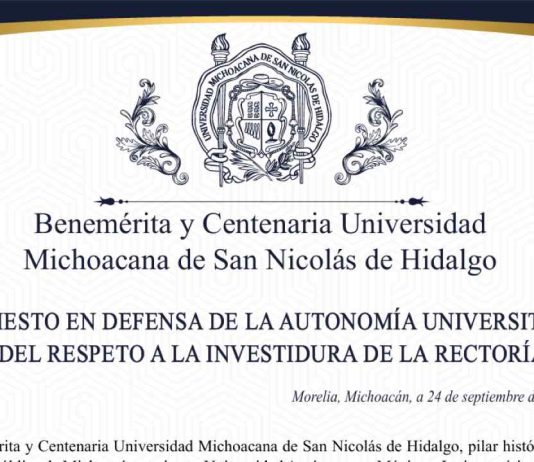 Máximo órgano de la UMSNH rechaza injerencias en vida universitaria Desplegado en defensa de la autonomía de la UMSNH