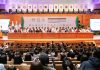 UMSNH apuesta por rendición de cuentas universitaria ante la ASF Vista general del auditorio donde se firmó el Convenio de Colaboración para el Programa Nacional de Auditoras y Auditores Universitarios, con rectoras, rectores y autoridades en el presídium.